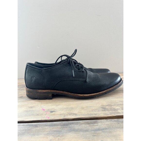 Frye Oxford Dress Shoes Mens 9.5 D Black Distressed Leather main image 6